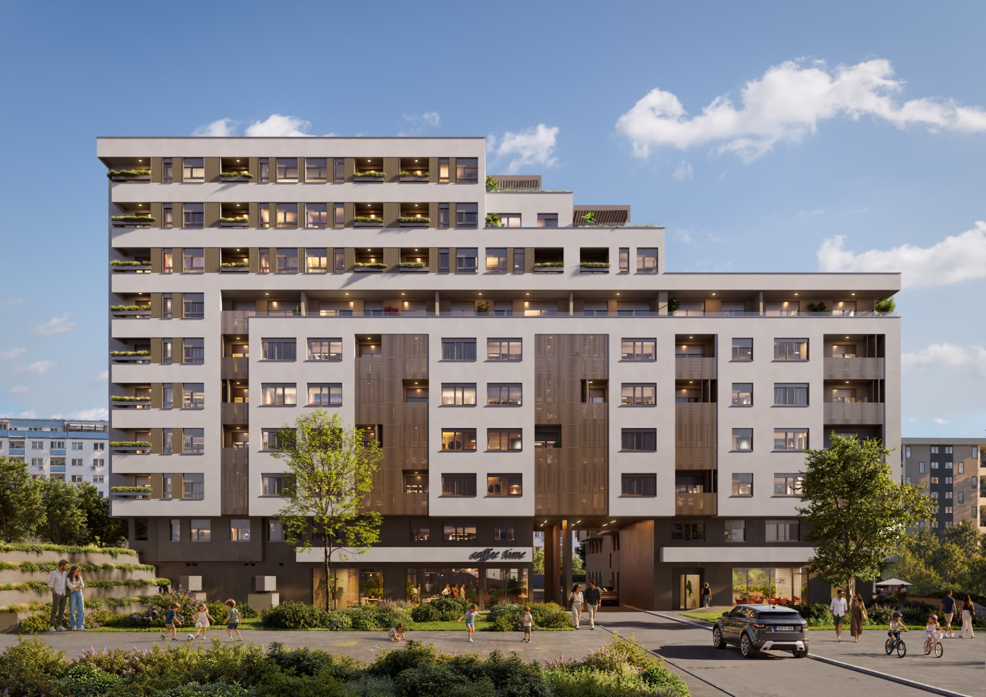 EAST POINT fasada i kaskadno uređene zelene površine