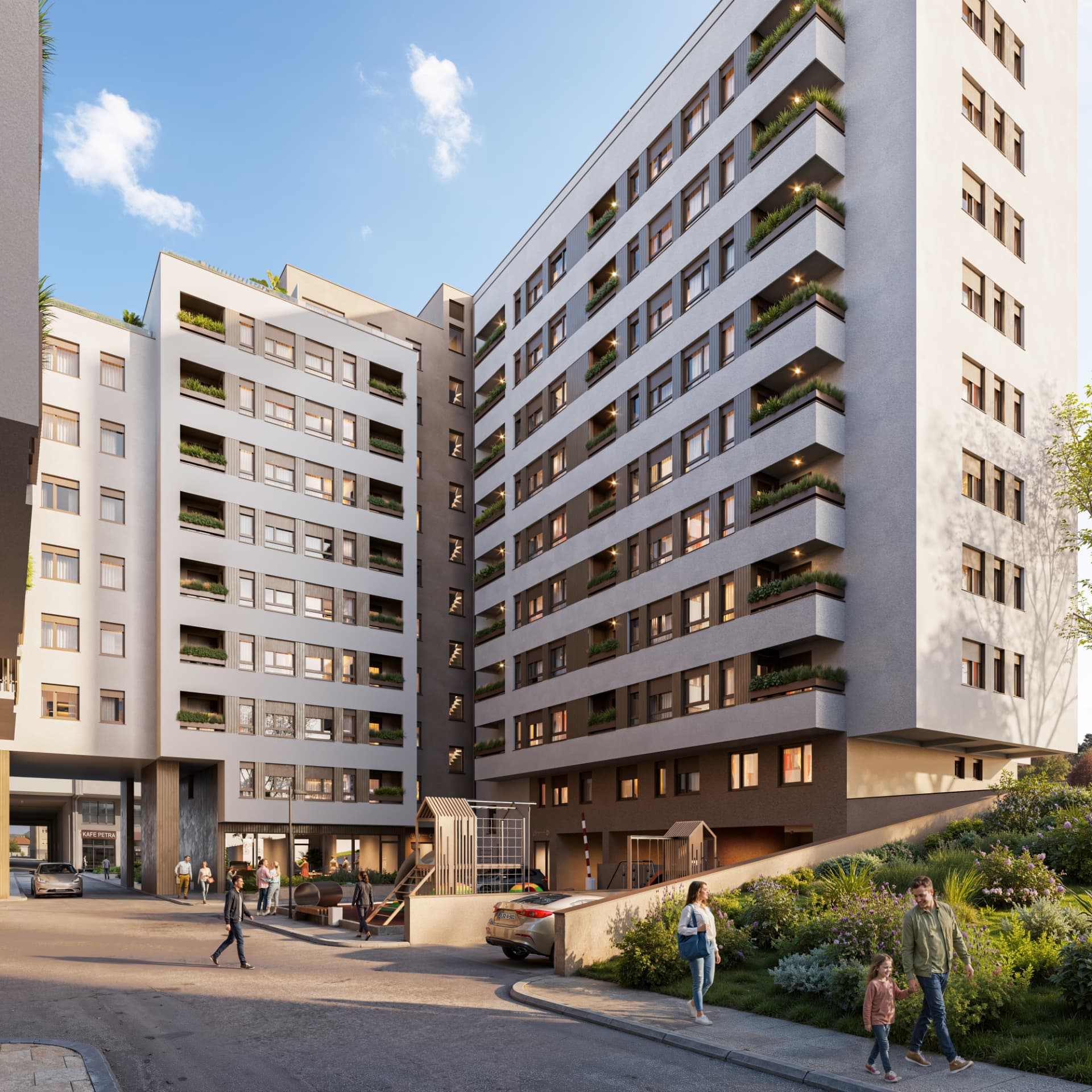 Prilaz lamelama EAST POINT kompleksa i dječijem igralištu